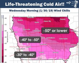 North-central Iowa braces for extremely dangerous cold Monday night through Thursday afternoon