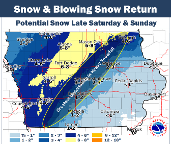 Two rounds of winter weather this weekend — icy conditions possible tonight, blizzard conditions possible Saturday night into Sunday
