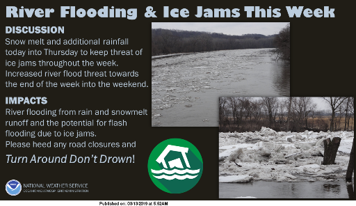 Warmer weather is melting the snow, bringing ice jams and flooding