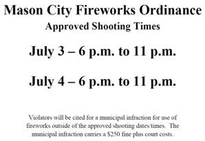 Mason City residents reminded about changes in fireworks ordinance (AUDIO)